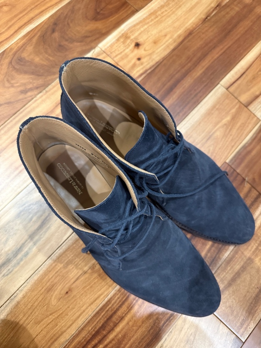 Suede Chukka Boots in Navy with Lace-Up Closure